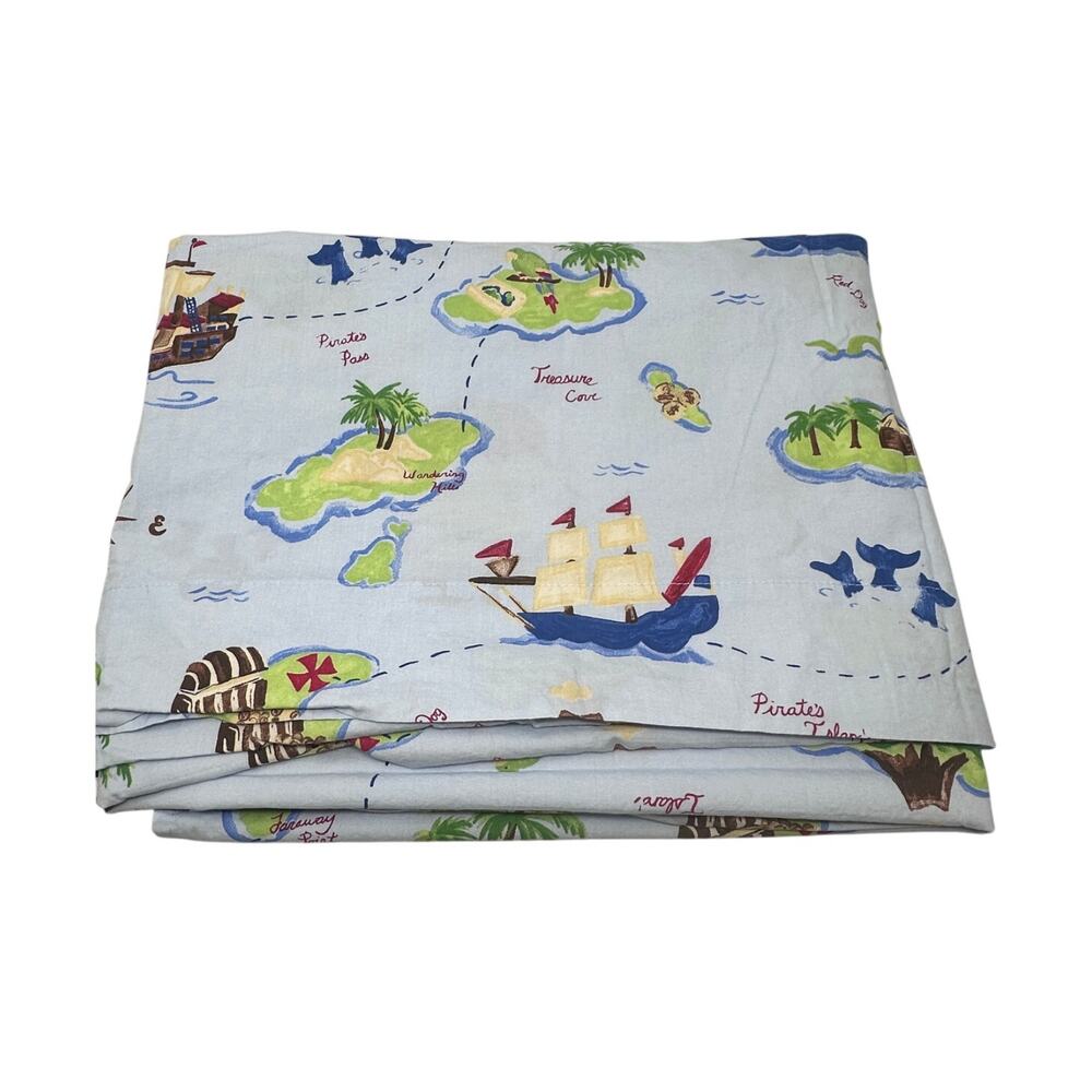 RETIRED Pottery Barn Kids Treasure Cove TWIN FLAT SHEET
